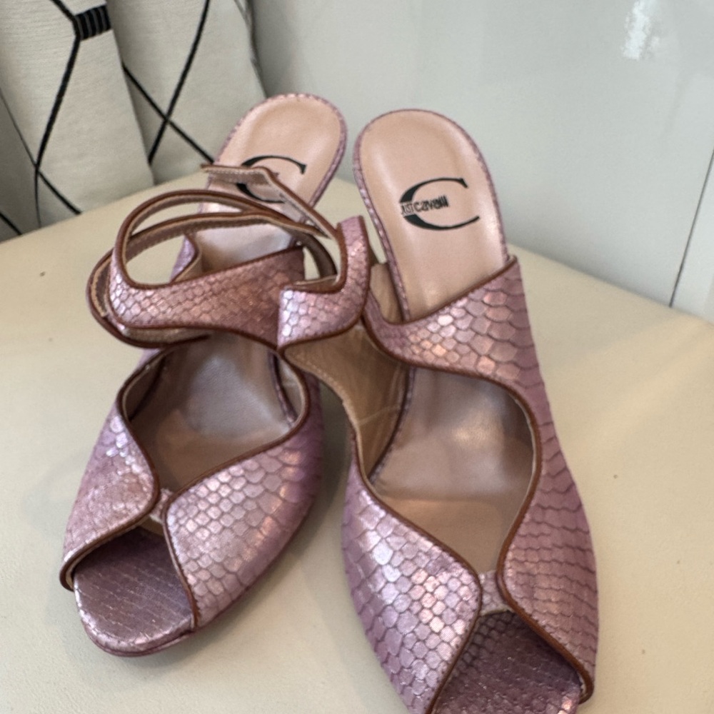 Pink Women's Heels Just Cavalli snake-like